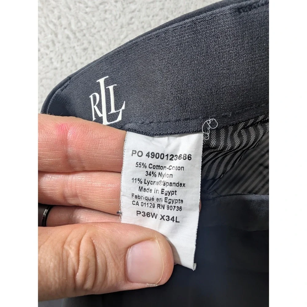 Lauren Ralph Lauren‎ Pants Mens 36/34 Black Grip Waist Nylon Stretch Chino